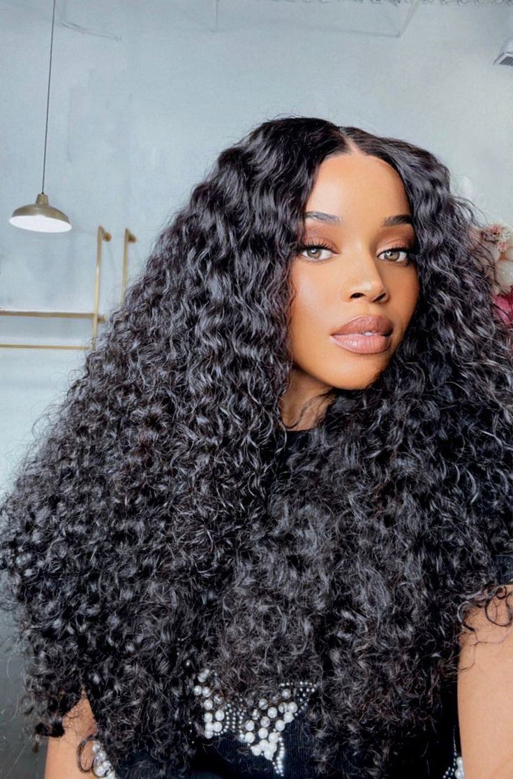 Double Drawn Wear And Go Water Weave With 5 X5 Lace Wigs Remorehair