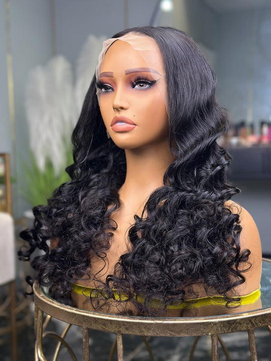 Double Drawn Glueless Beach Weave Lace Front Wigs