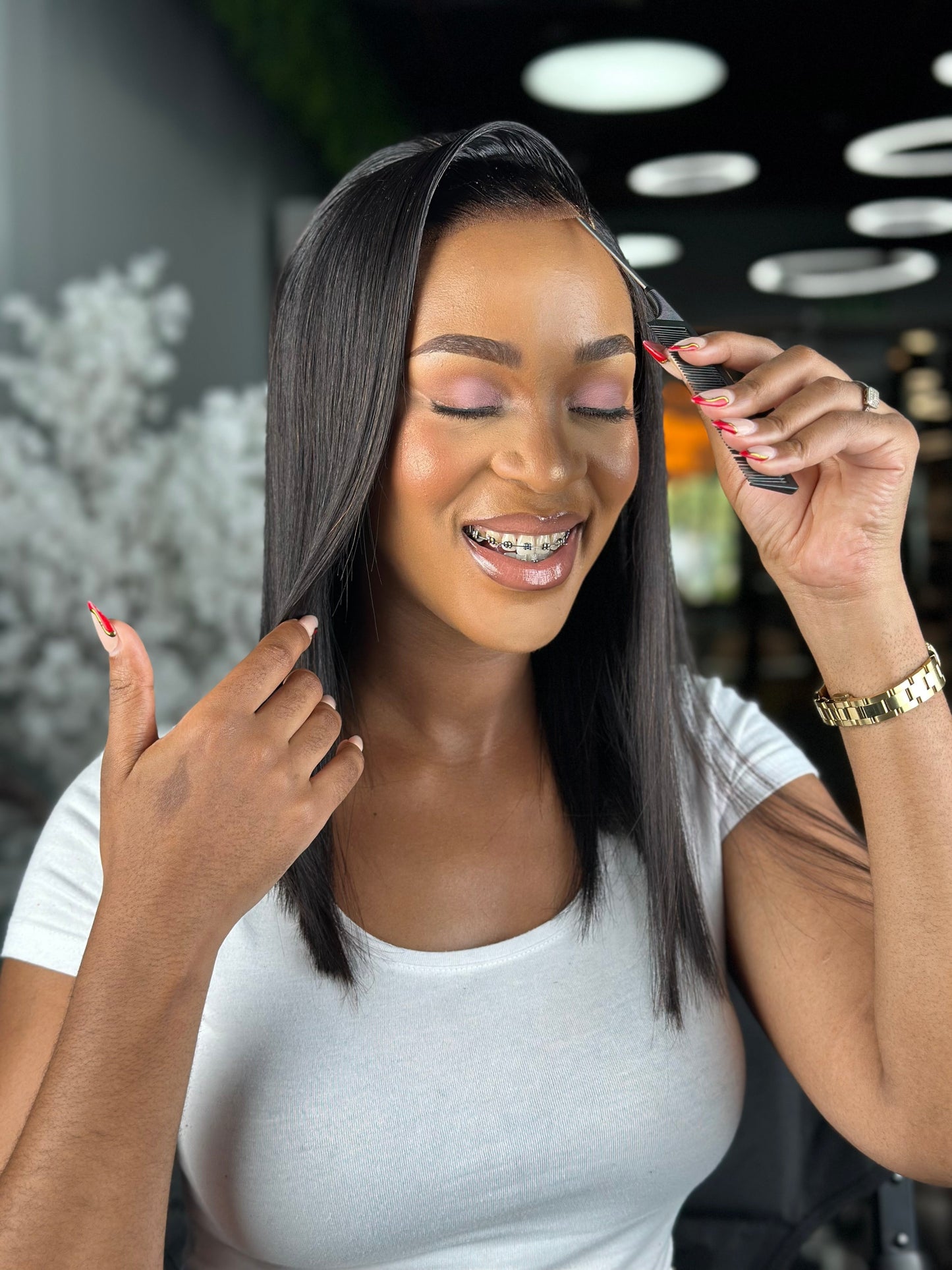 Wear And Go Pre-Bleached Double Drawn Bob With 7 X 5 Closure