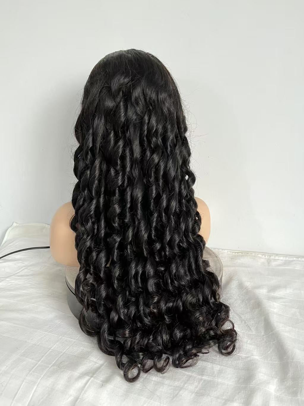 Double Drawn Glueless Beach Weave Lace Front Wigs