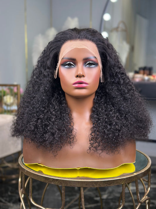 Glueless Kinky Curly Wig with Lace Front Closure 20 Inch