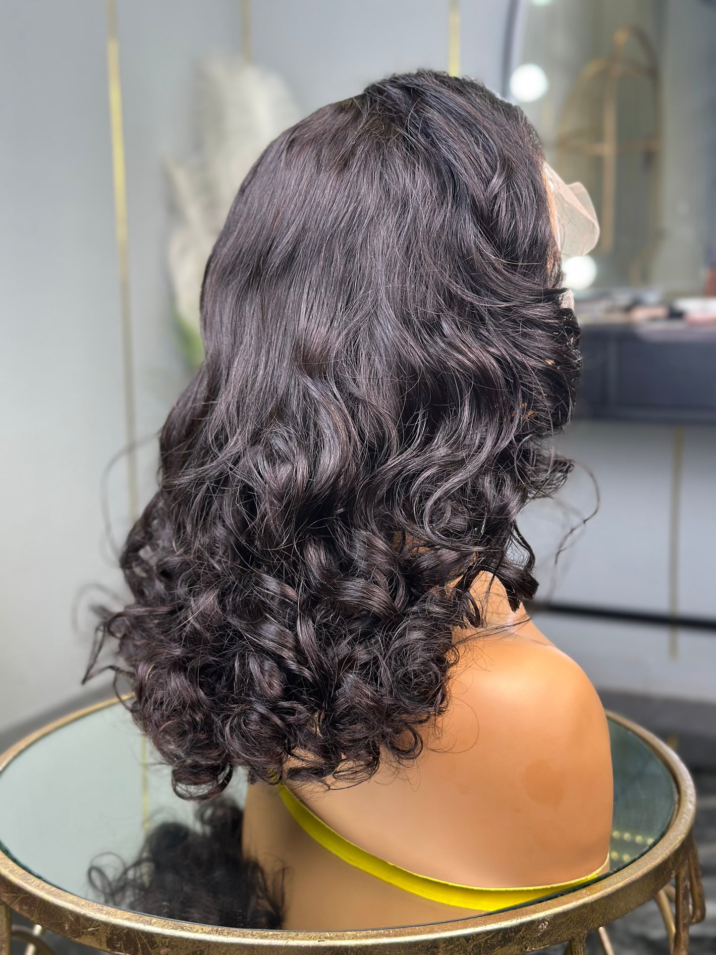 Frontal Glueless Bouncy Loose Weave Drawstring Band Seamless Clip 18 Inch