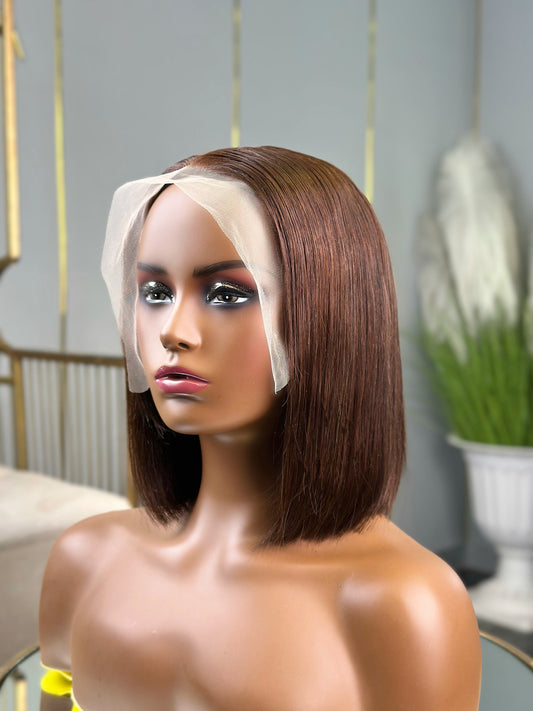Chocolate Brown Double Drawn Frontal Bob Wigs