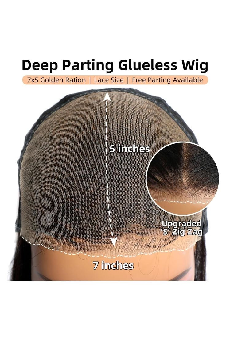 Double Drawn 7 X 5 Pre-bleached HD Lace 24 Inch Straight Wig