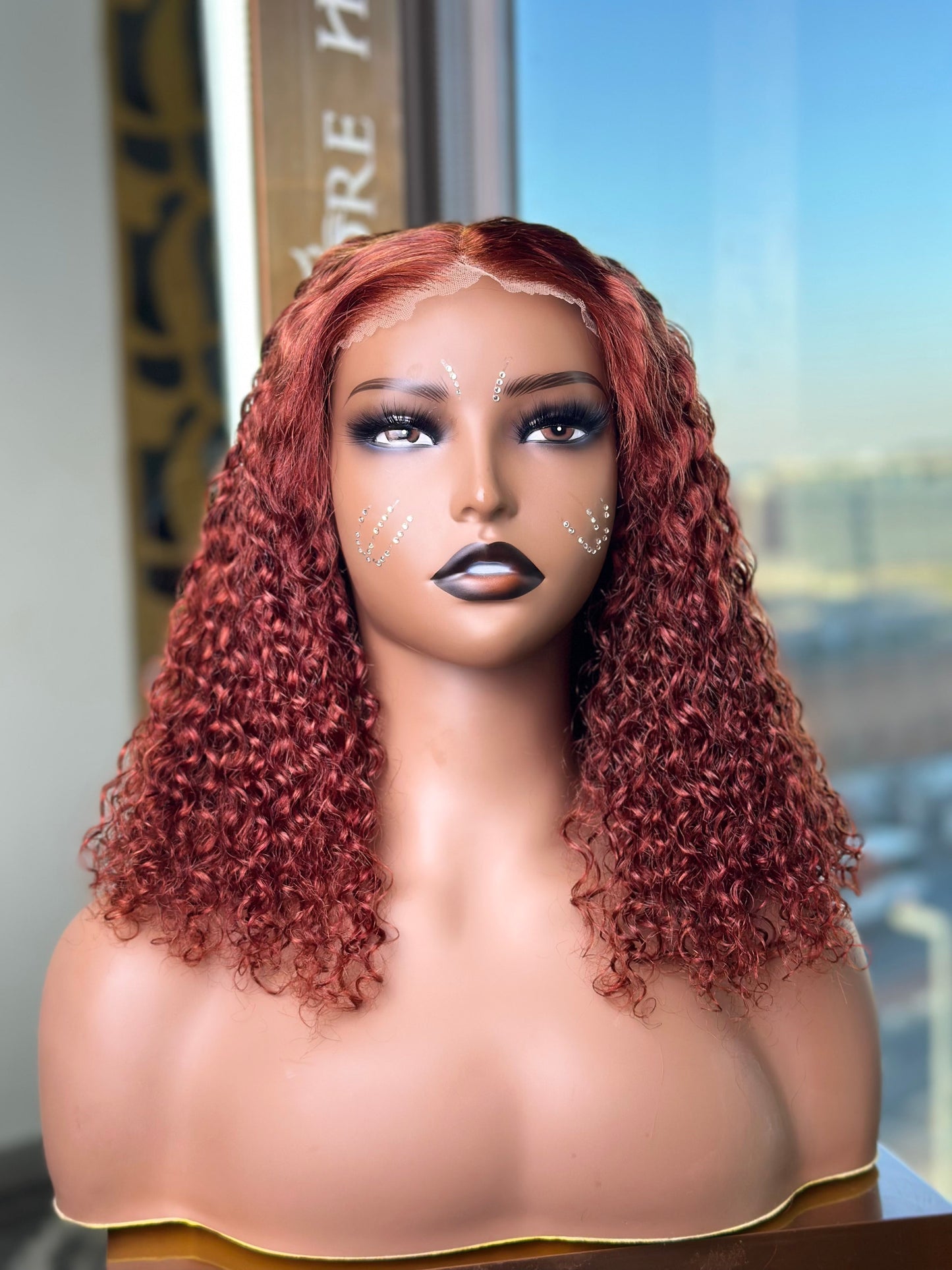 Reddish Brown Glueless 7 X 6 Lace Water Weave 14 Inch