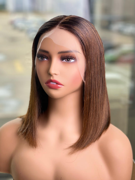 EMMY Lace Frontal Ombre Brown Bob 10 Inch