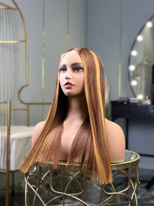 Glueless Vietnam Bone Straight Highlight 18 Inch