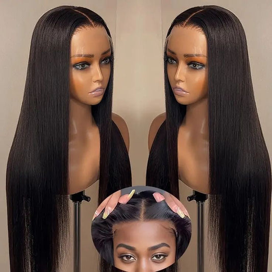 Double Drawn 7 X 5 Pre-bleached HD Lace 24 Inch Straight Wig
