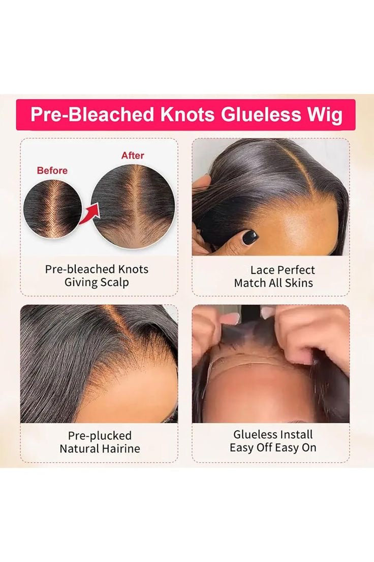 Wear And Go Pre -Bleached Double Drawn Straight 16 - 30 Inch Wigs