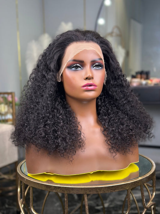 Glueless Kinky Curly Wig with Lace Front Closure 20 Inch