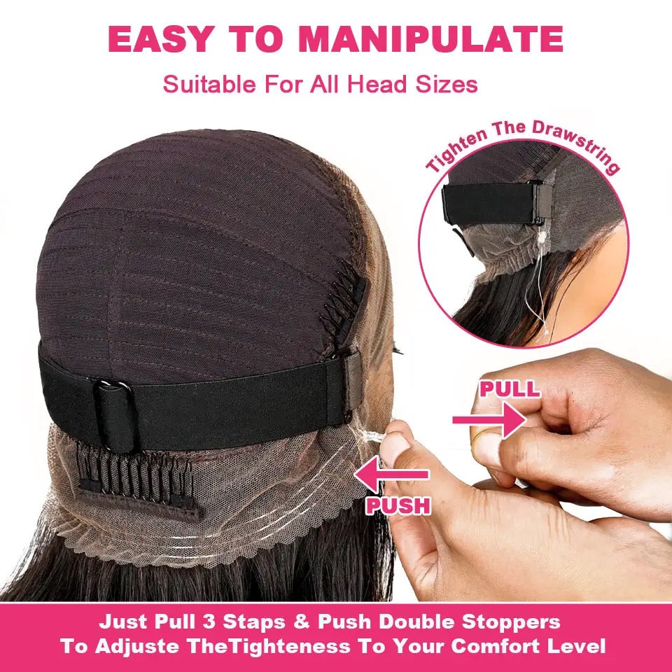Water Weave 360 Glue-less With HD Lace Frontal Invisi Strap 22inch Wig Remorehair