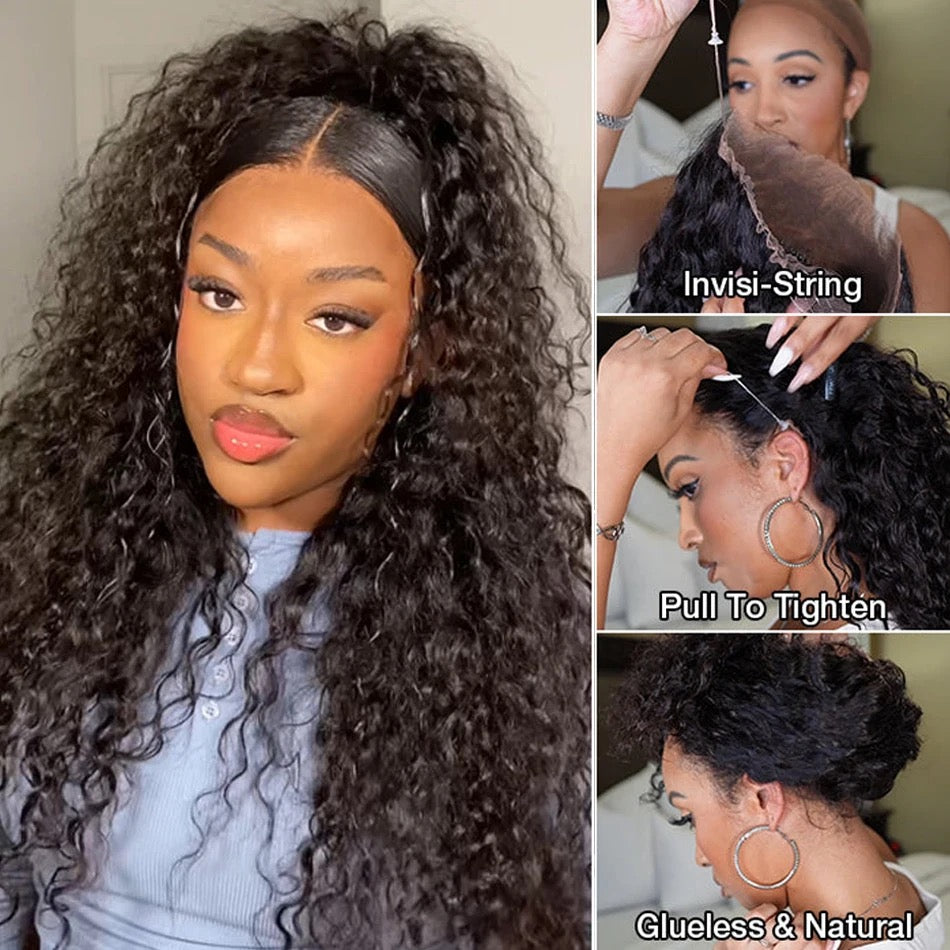 Water Weave 360 Glue-less With HD Lace Frontal Invisi Strap 22inch Wig Remorehair